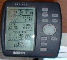 GPS Log showing 9.3kts