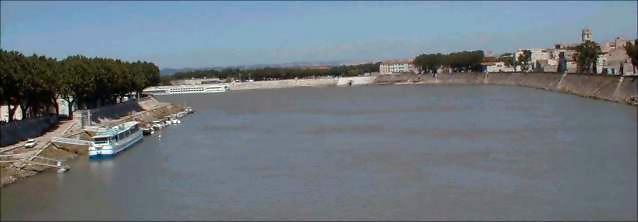 View of moorings at Arles